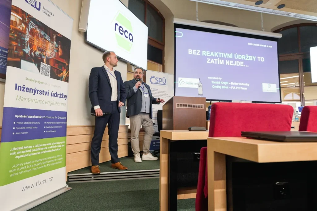 Tomáš Krejčí a Ondřej Bílek prezentují digitalizaci údržby výroby na konferenci ČSPÚ 2026