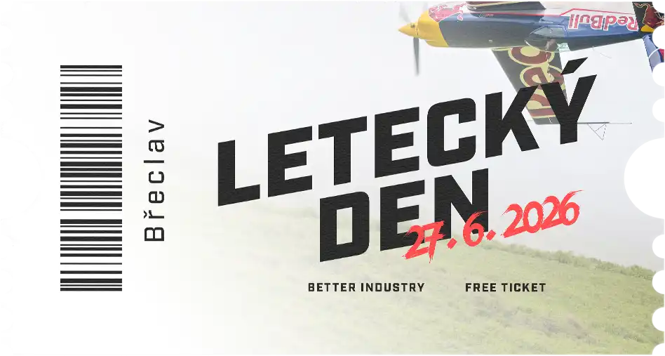 Vstupenka na letecký den Better Industry v Břeclavi